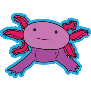 Axolotl Blue Background Sticker