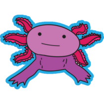 Axolotl Blue Background Sticker