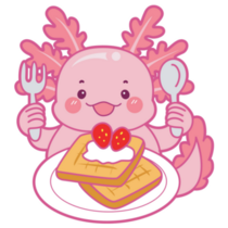 Axolotl Breakfast Sticker