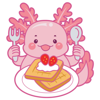 Axolotl Breakfast Sticker
