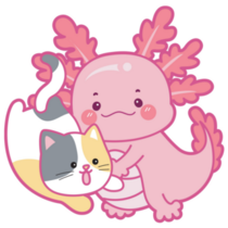 Axolotl & Cat Sticker