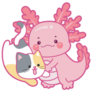 Axolotl & Cat Sticker