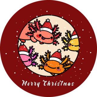 Axolotl Christmas Sticker