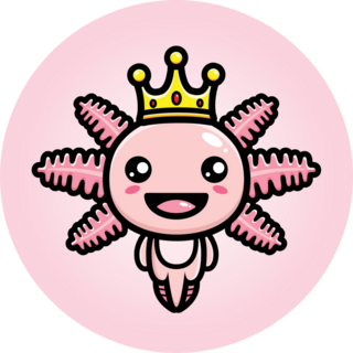Axolotl Crown Sticker