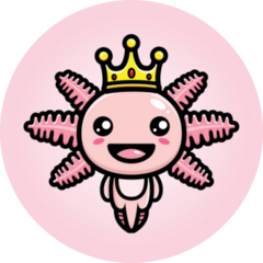 Axolotl Crown Sticker