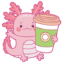 Axolotl Cup Of Coffee Sticker