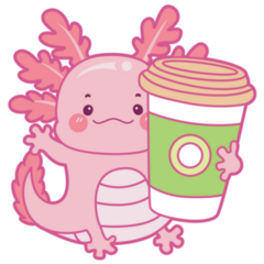 Axolotl Cup Of Coffee Sticker
