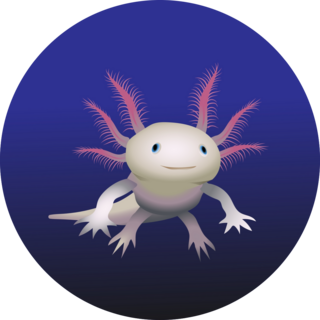 Axolotl Deep Blue Sticker