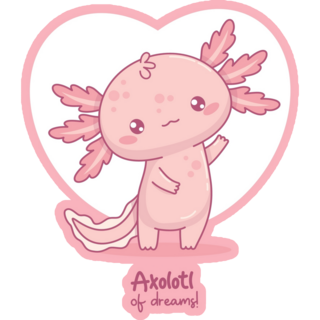 Axolotl Dreaming Sticker