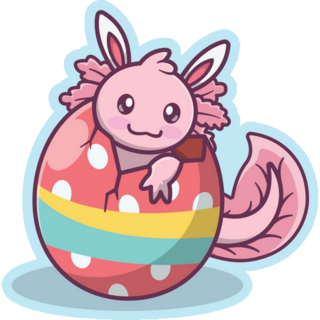 Axolotl Easter Sticker