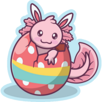 Axolotl Easter Sticker