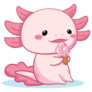 Axolotl Eating Ice Cream Sticker