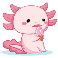 Axolotl Eating Ice Cream Sticker