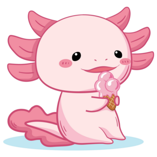 Axolotl Eating Ice Cream Sticker