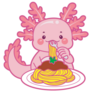 Axolotl Eating Pasta Sticker