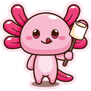 Axolotl Eating Smore Sticker
