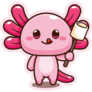 Axolotl Eating Smore Sticker