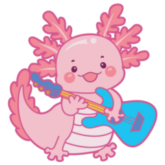 Axolotl Electric Guitar Sticker