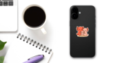 Axolotl Family Sticker on a Phone (New) example