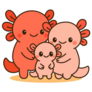 Axolotl Family Sticker