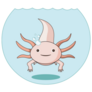 Axolotl Fish Tank Sticker