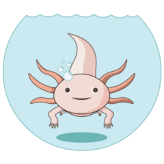 Axolotl Fish Tank Sticker