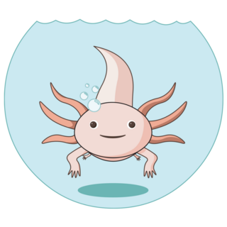 Axolotl Fish Tank Sticker