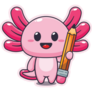 Axolotl Holding Pencil Sticker