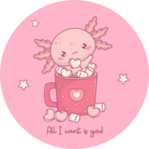 Axolotl Hot Cocoa Sticker