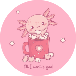 Axolotl Hot Cocoa Sticker