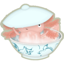 Axolotl In Bowl Sticker