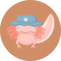 Axolotl In Hat Sticker