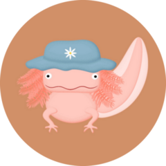 Axolotl In Hat Sticker