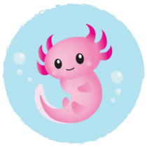 Axolotl In Water Bubble Sticker