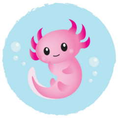 Axolotl In Water Bubble Sticker