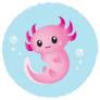 Axolotl In Water Bubble Sticker