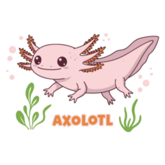 Axolotl Kids Banner Sticker