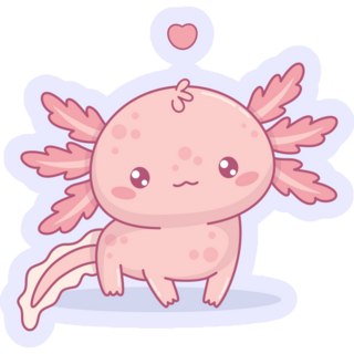 Axolotl Kiss Sticker