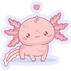 Axolotl Kiss Sticker