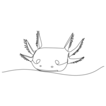 Axolotl Line Art Sticker