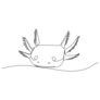 Axolotl Line Art Sticker