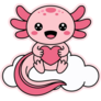 Axolotl Love Cloud Sticker