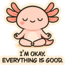 Axolotl Meditating Sticker