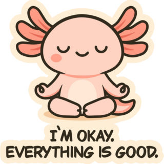 Axolotl Meditating Sticker