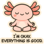 Axolotl Meditating Sticker