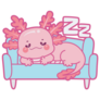 Axolotl Nap Sticker