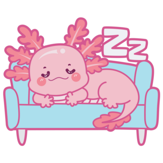 Axolotl Nap Sticker