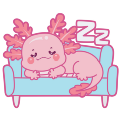 Axolotl Nap Sticker