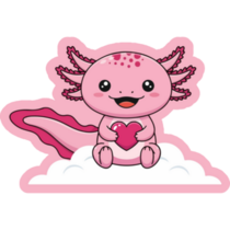 Axolotl On Cloud Sticker