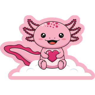 Axolotl On Cloud Sticker